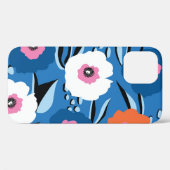 Coques Case-Mate iPhone Bleu Blanc Rouge : Scandinave Florale. (Verso (horizontal))