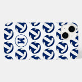Coques Case-Mate iPhone bleu blanc volleyballs motif avec monogramme (Verso (horizontal))