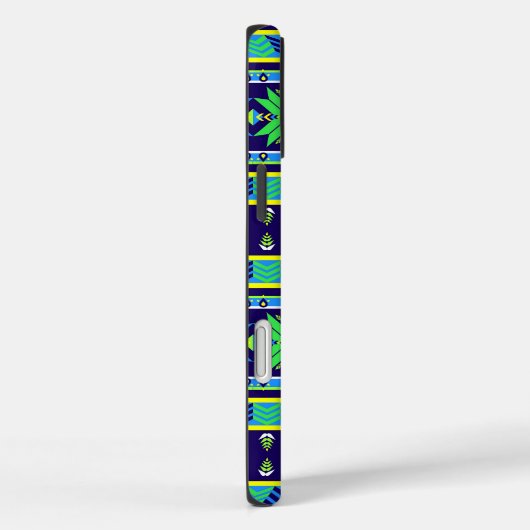 Coques Case-Mate iPhone Bleu Bleu Aztec (Verso / Droite)