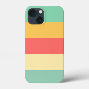 Etui iPhone 13 Mini Bleu bleu rose jaune rétro