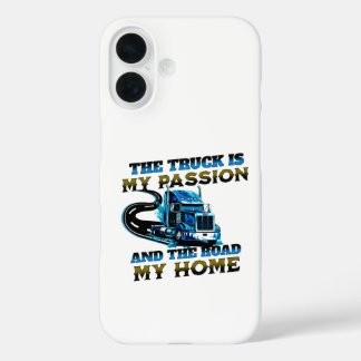 Coques iPhone 16 Bleu Camion Speed Road Passion Home Conception du 