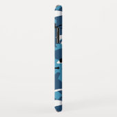 Coques Case-Mate iPhone Bleu Camo d'hiver (Dos/Droite)