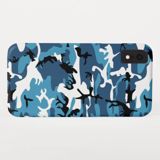 Coques Case-Mate iPhone Bleu Camo d'hiver (Dos (Horizontal))