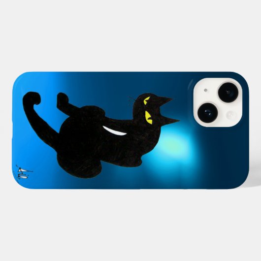 Coques Case-Mate iPhone Bleu CAT NOIR (Verso (horizontal))