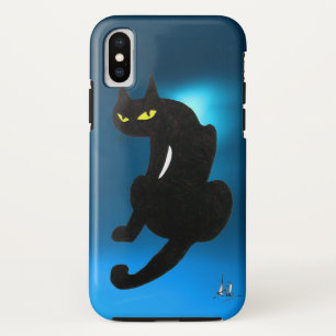 Coque Pour iPhone XS Bleu CAT NOIR