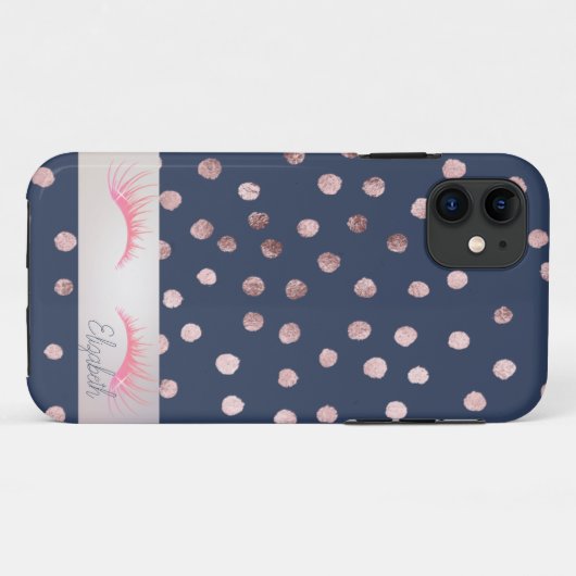 Coques Case-Mate iPhone Bleu Charmant, Confetti, Parties scintillant Faux (Dos (Horizontal))