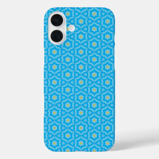 Coques Case-Mate iPhone Bleu clair avec motif jaune (Verso)