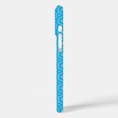 Coques Case-Mate iPhone Bleu clair avec motif jaune (Verso / Gauche)