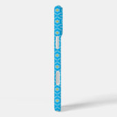 Coques Case-Mate iPhone Bleu clair avec motif jaune (Verso / Droite)