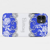 Coques Case-Mate iPhone Bleu Clair avec Roses Blanches Personnalisé (Dos (Horizontal))