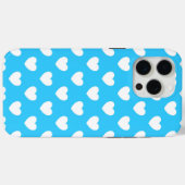 Coques Case-Mate iPhone Bleu Clair - Coeurs Pointe Polka Stylish (Verso (horizontal))