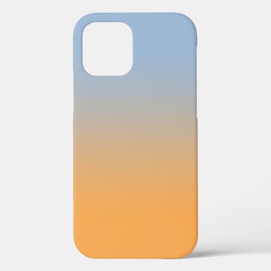 Coques Case-Mate iPhone Bleu clair minimal à dégradé orange (Verso)