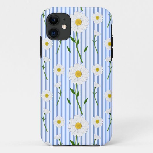 Coques Case-Mate iPhone Bleu clair Motif de marguerite d'été (Dos)