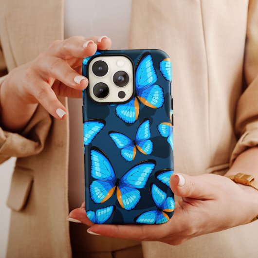 Coques Case-Mate iPhone Bleu clair Papillon iPhone | Papillon iPhone 13