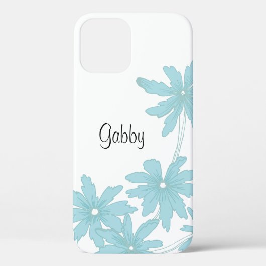Coques Case-Mate iPhone Bleu clair sur blanc (Verso)