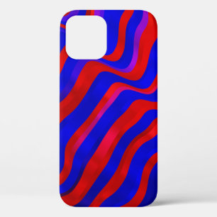 Case-Mate iPhone Case Bleu clair, texture rouge avec lignes cirées. Dégr