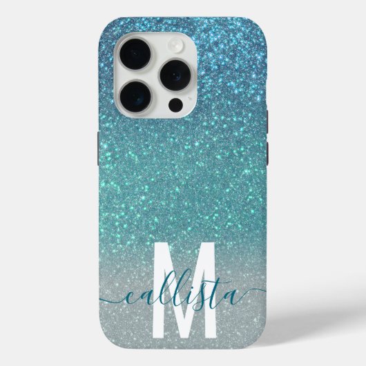 Coques Case-Mate iPhone Bleu clair Turquoise Parties scintillant brillante (Verso)