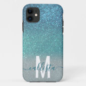 Coques Case-Mate iPhone Bleu clair Turquoise Parties scintillant brillante (Dos)