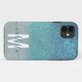 Coques Case-Mate iPhone Bleu clair Turquoise Parties scintillant brillante (Dos (Horizontal))