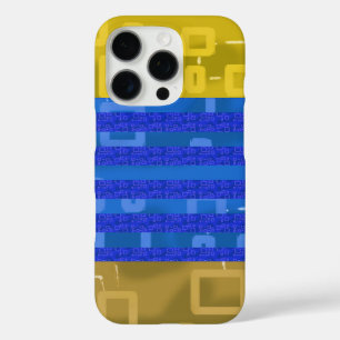 Coques iPhone 16 Pro Bleu cool Chic Bleu Grandes géométriques