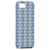 Coques Case-Mate iPhone Bleu courant Tan de Candystripe (Dos/Droit)
