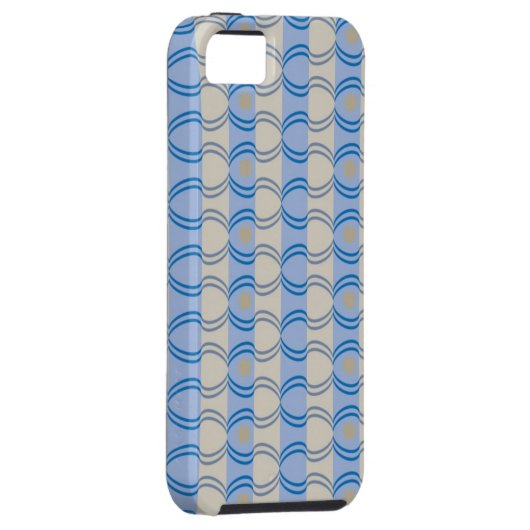 Coques Case-Mate iPhone Bleu courant Tan de Candystripe (Dos/Droit)