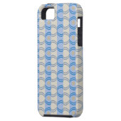 Coques Case-Mate iPhone Bleu courant Tan de Candystripe (Dos gauche)