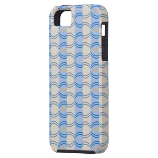 Coques Case-Mate iPhone Bleu courant Tan de Candystripe (Dos gauche)