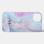 Coques Case-Mate iPhone Bleu cristal marbre Iridescente Agate (Verso (horizontal))