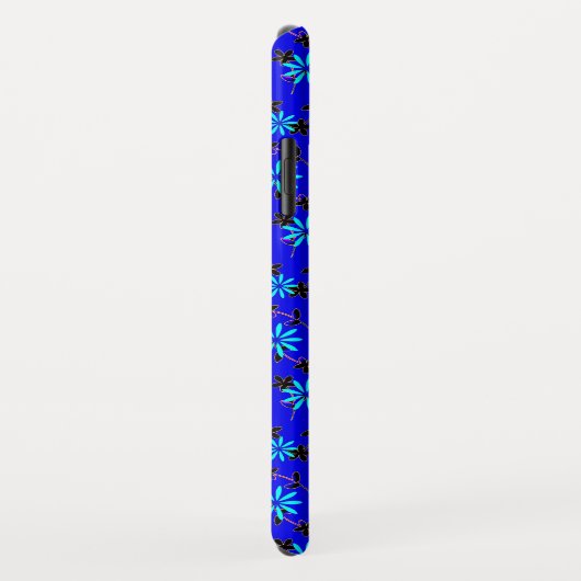 Coques Case-Mate iPhone Bleu de cobalt floral 4Annie (Dos/Droite)