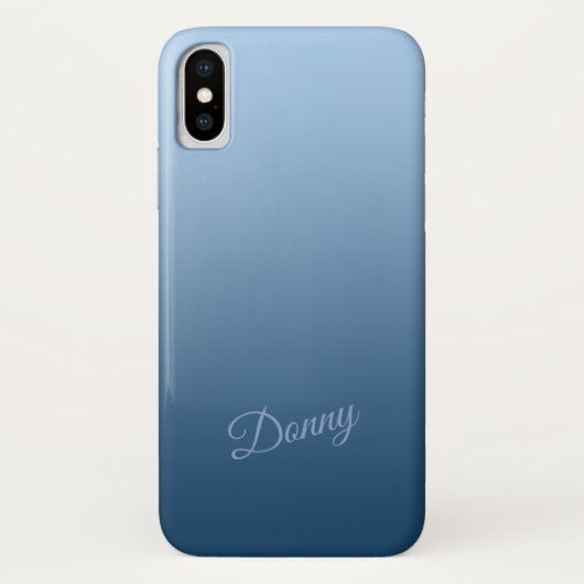 Coques Case-Mate iPhone Bleu de gradient avec le nom fait sur commande (Dos)