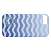 Coques Case-Mate iPhone Bleu de marine nautique Vagues Bleue de la Marine (Dos (Horizontal))