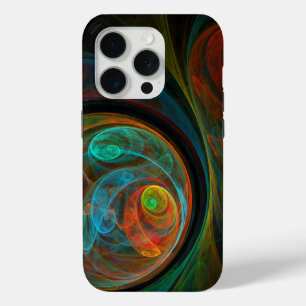 Coque iPhone 15 Pro Bleu de renaissance Art Abstrait