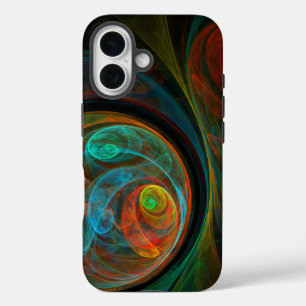 Coques iPhone 16 Bleu de renaissance Art Abstrait