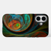 Coques Case-Mate iPhone Bleu de renaissance Art Abstrait (Verso (horizontal))