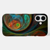 Coques Case-Mate iPhone Bleu de renaissance Art Abstrait (Verso (horizontal))