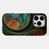 Coques Case-Mate iPhone Bleu de renaissance Art Abstrait (Verso (horizontal))