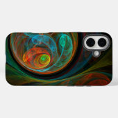 Coques Case-Mate iPhone Bleu de renaissance Art Abstrait (Verso (horizontal))