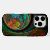 Coques Case-Mate iPhone Bleu de renaissance Art Abstrait (Verso (horizontal))