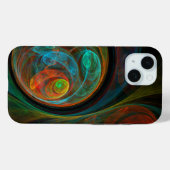 Coques Case-Mate iPhone Bleu de renaissance Art Abstrait (Verso (horizontal))