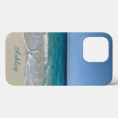 Coques Case-Mate iPhone Bleu des vagues de l'océan sur la plage des Caraïb (Verso (horizontal))