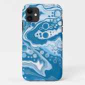 Coques Case-Mate iPhone Bleu Digital Fluid Art Marbre Pour Peinture Cellul (Dos)
