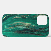 Coques Case-Mate iPhone Bleu doré Marbling : Art fluide (Verso (horizontal))