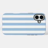 Coques Case-Mate iPhone Bleu doux en bandes intemporelles (Verso (horizontal))