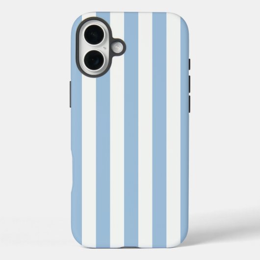 Coques Case-Mate iPhone Bleu doux en bandes intemporelles (Verso)
