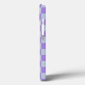 Coques Case-Mate iPhone Bleu doux et À damiers lavande (Verso / Gauche)