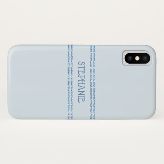 Coques Case-Mate iPhone Bleu Dusty Parties scintillant rayures personnalis (Dos (Horizontal))