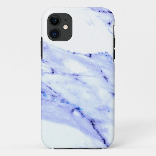 Coques Case-Mate iPhone Bleu élégant moderne, Marbre blanc motif en granit (Dos)