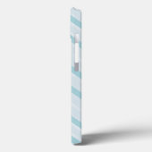 Coques Case-Mate iPhone Bleu et bandes argentées verticales (Verso / Gauche)