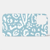 Coques Case-Mate iPhone Bleu et blanc chic guépard léopard imprimé animal  (Verso (horizontal))